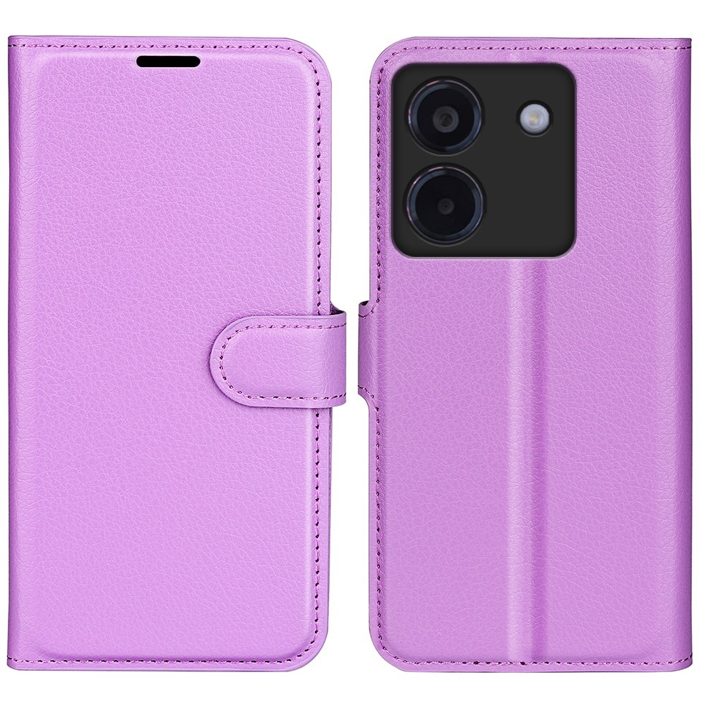 Litchi knížkové pouzdro na Xiaomi Poco M7 Pro 5G - fialové