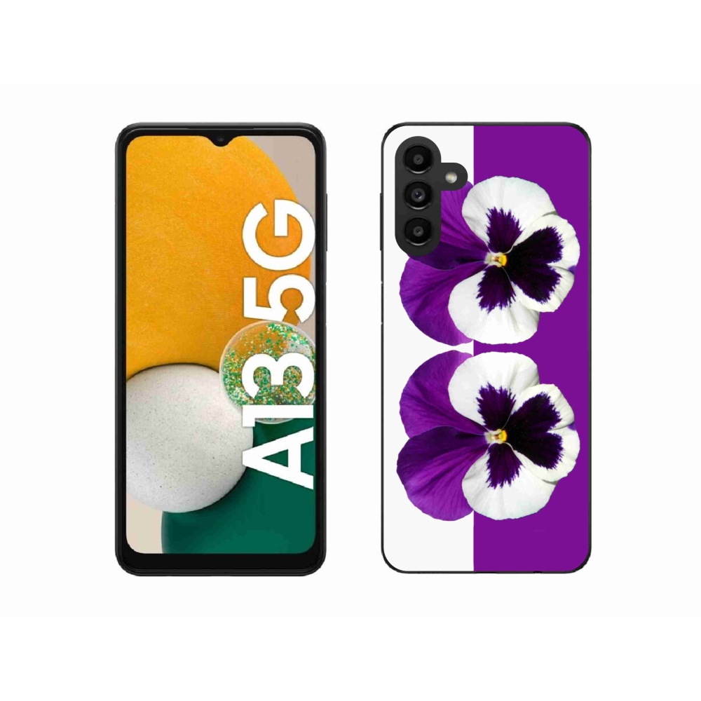 Gelový kryt mmCase na Samsung Galaxy A13 5G - fialovobílý květ