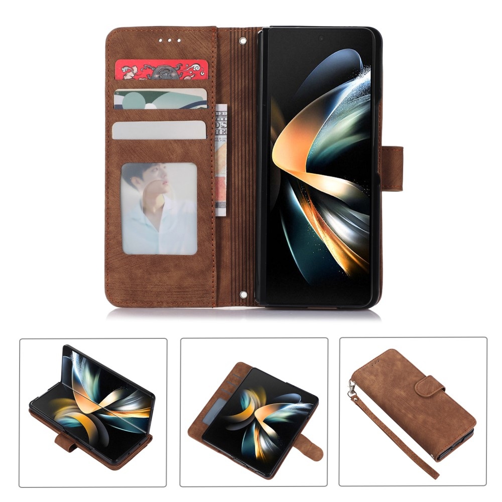 Wallet knížkové pouzdro na Samsung Galaxy Z Fold5 5G - hnědé