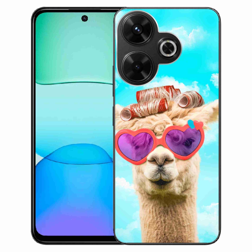 Gelový kryt mmCase na Xiaomi Redmi 13 4G/Poco M6 4G - lama s brýlemi