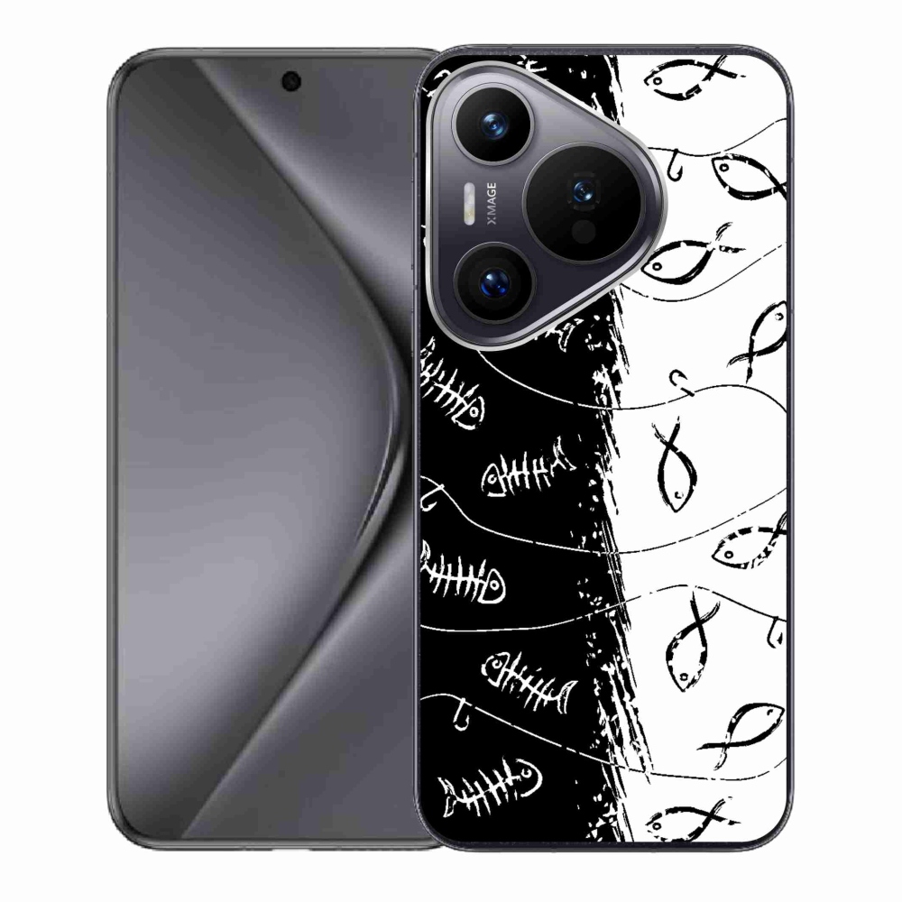 Gelový kryt mmCase na Huawei Pura 70 - kostry a rybky