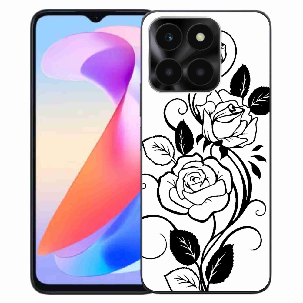 Gelový kryt mmCase na Honor X6a - černobílá růže