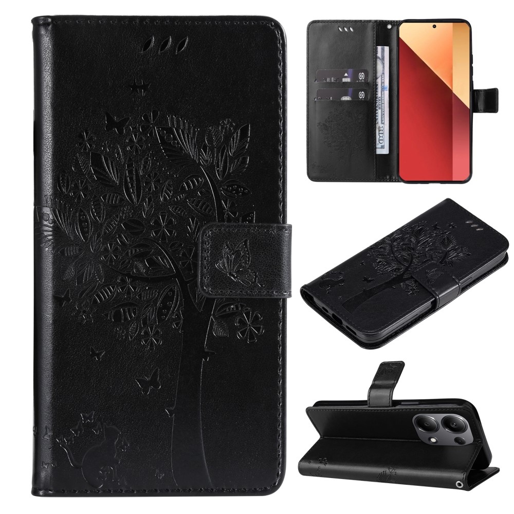 Trees knížkové pouzdro na Xiaomi Redmi Note 13 Pro 4G/Poco M6 Pro - černé