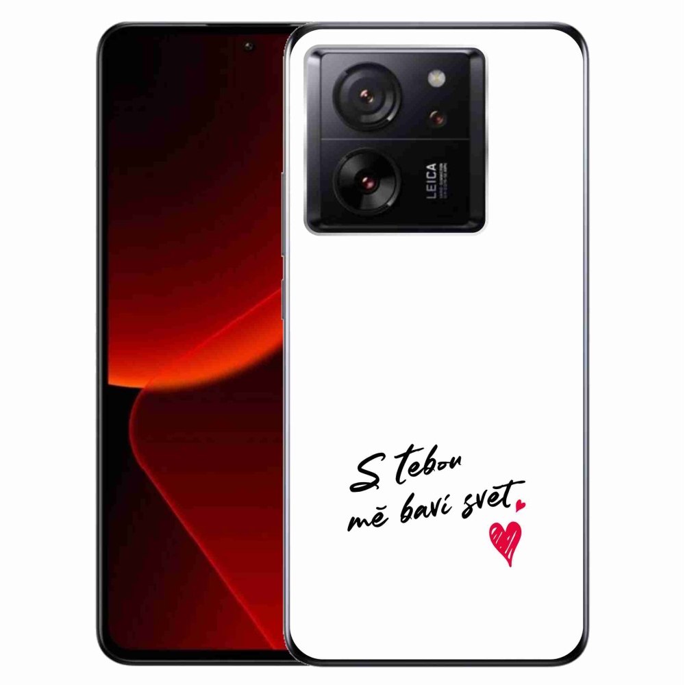 Gelový kryt mmCase na Xiaomi 13T/13T Pro - zamilovaný text 1 bílé pozadí