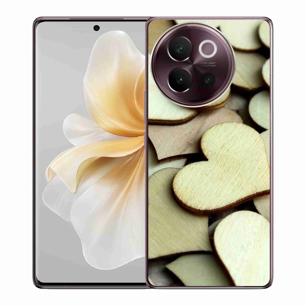 Gelový kryt mmCase na Vivo V40 Lite 5G - dřevěná srdíčka