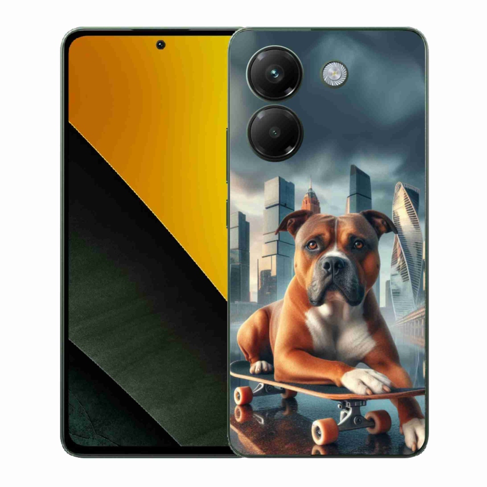 Gelový kryt mmCase na Xiaomi Poco M7 Pro 5G - pes na skateboardu