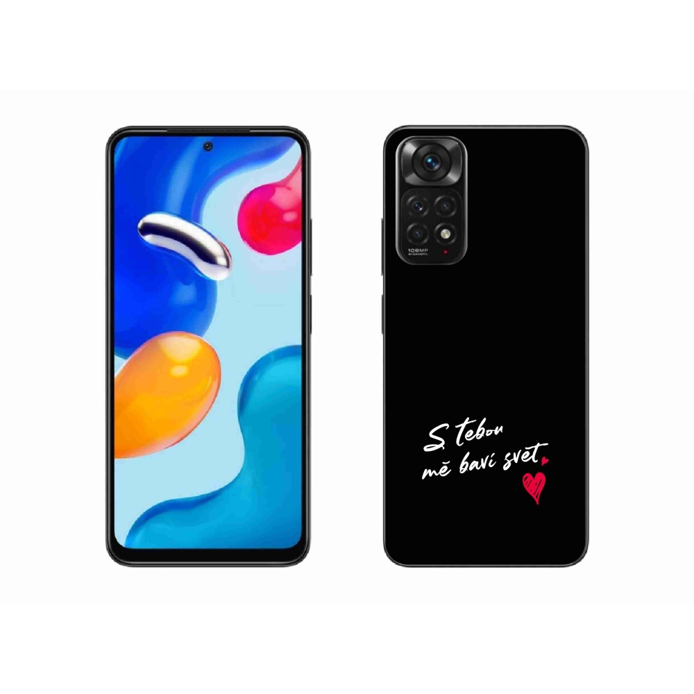 Gelový kryt mmCase na Xiaomi Redmi Note 11S 4G - zamilovaný text 1 černé pozadí