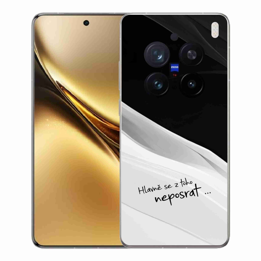 Gelový kryt mmCase na Vivo X200 Pro 5G - vtipný text 13 bíločerné pozadí