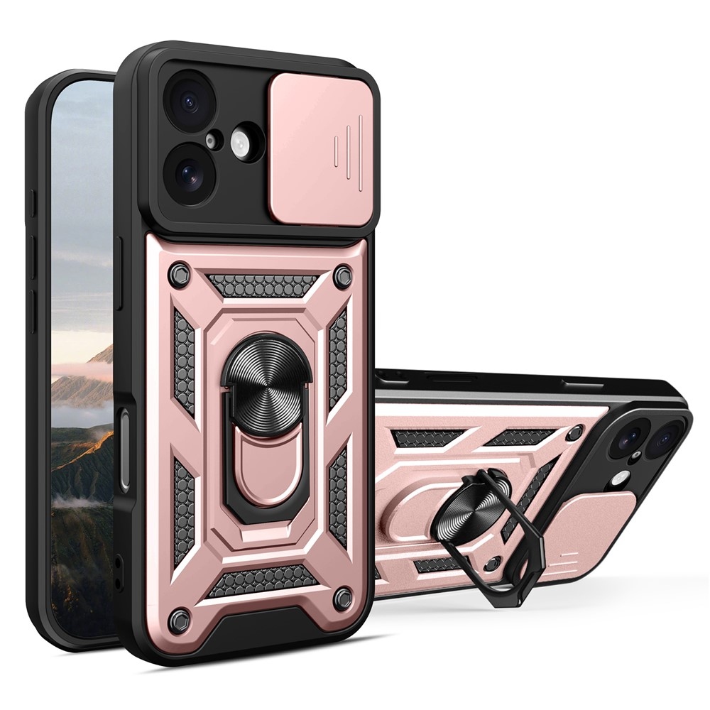Ring odolný kryt na iPhone 17 - růžovozlatý