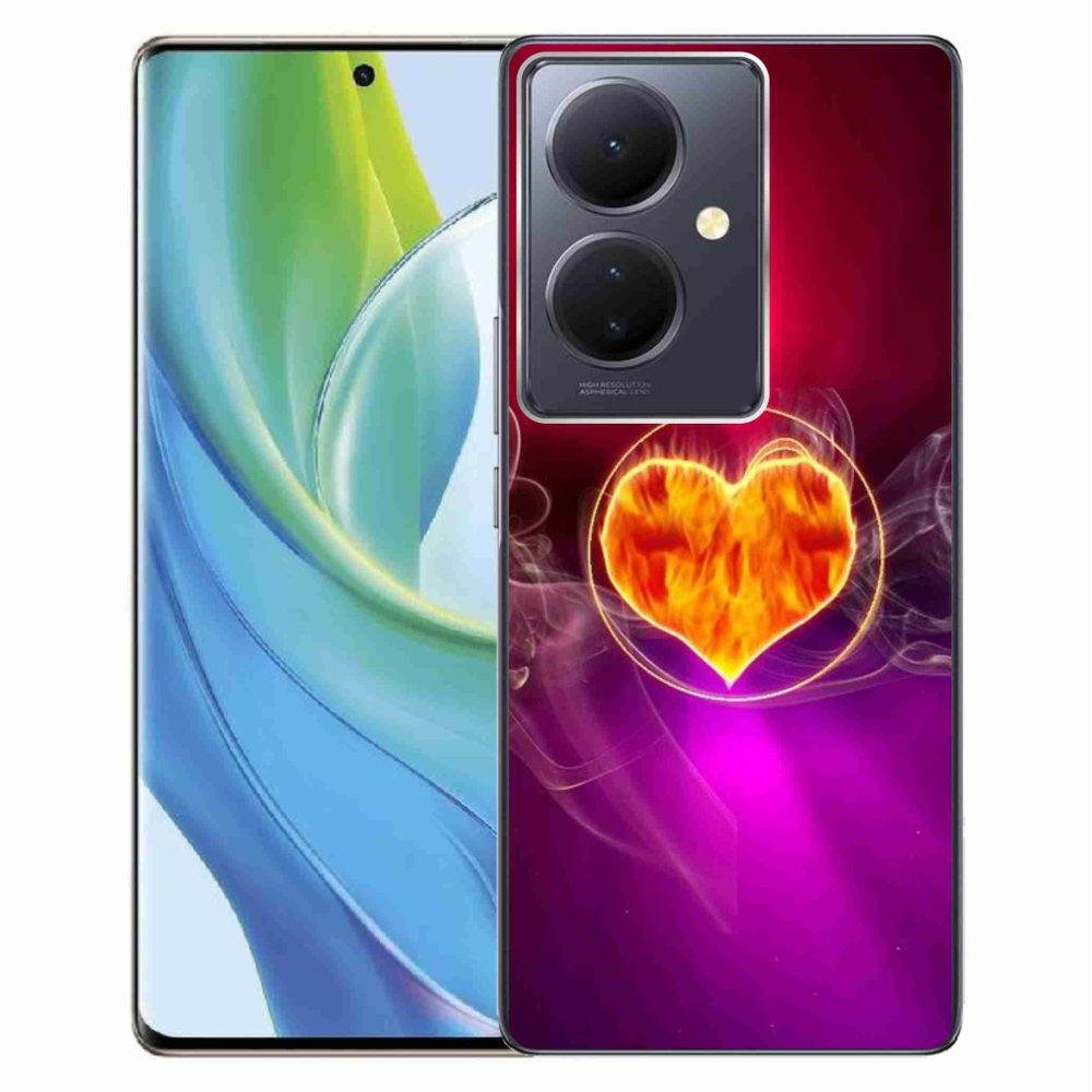 Gelový kryt mmCase na Vivo V29 Lite 5G - ohnivé srdce