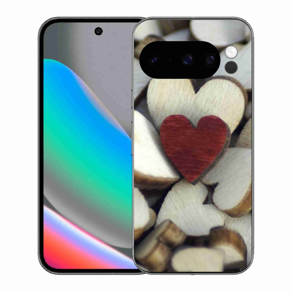 Gelový kryt mmCase na Google Pixel 10 Pro - gravírované červené srdce 
