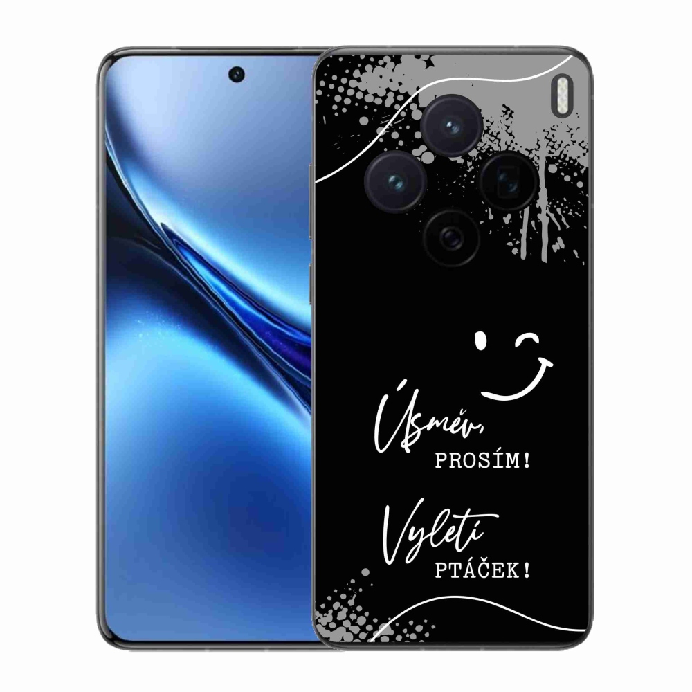 Gelový kryt mmCase na Vivo X200 5G - vtipný text 4 černé pozadí