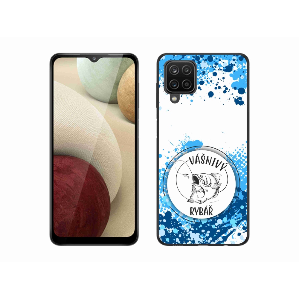 Gelový kryt mmCase na Samsung Galaxy M12 - vášnivý rybář bílé pozadí