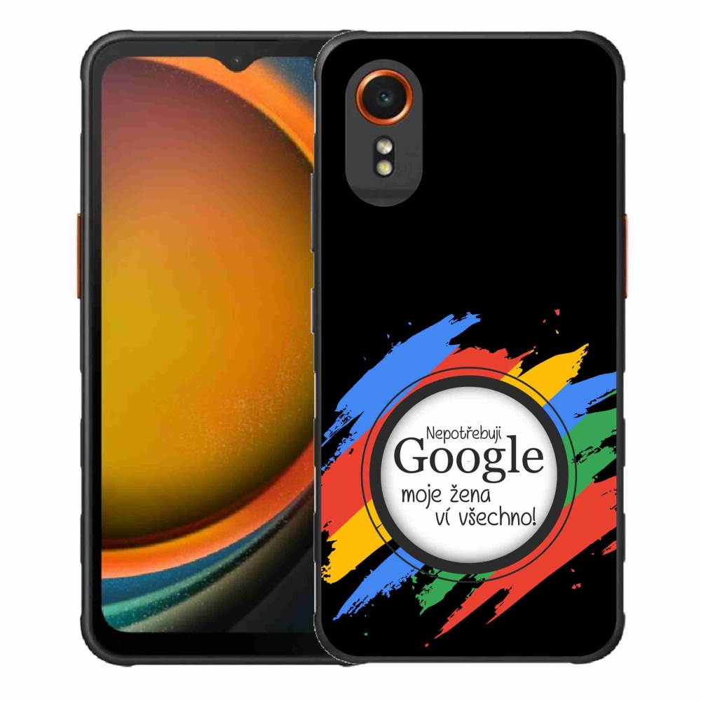 Gelový kryt mmCase na Samsung Galaxy Xcover 7 - žena ví všechno černé pozadí