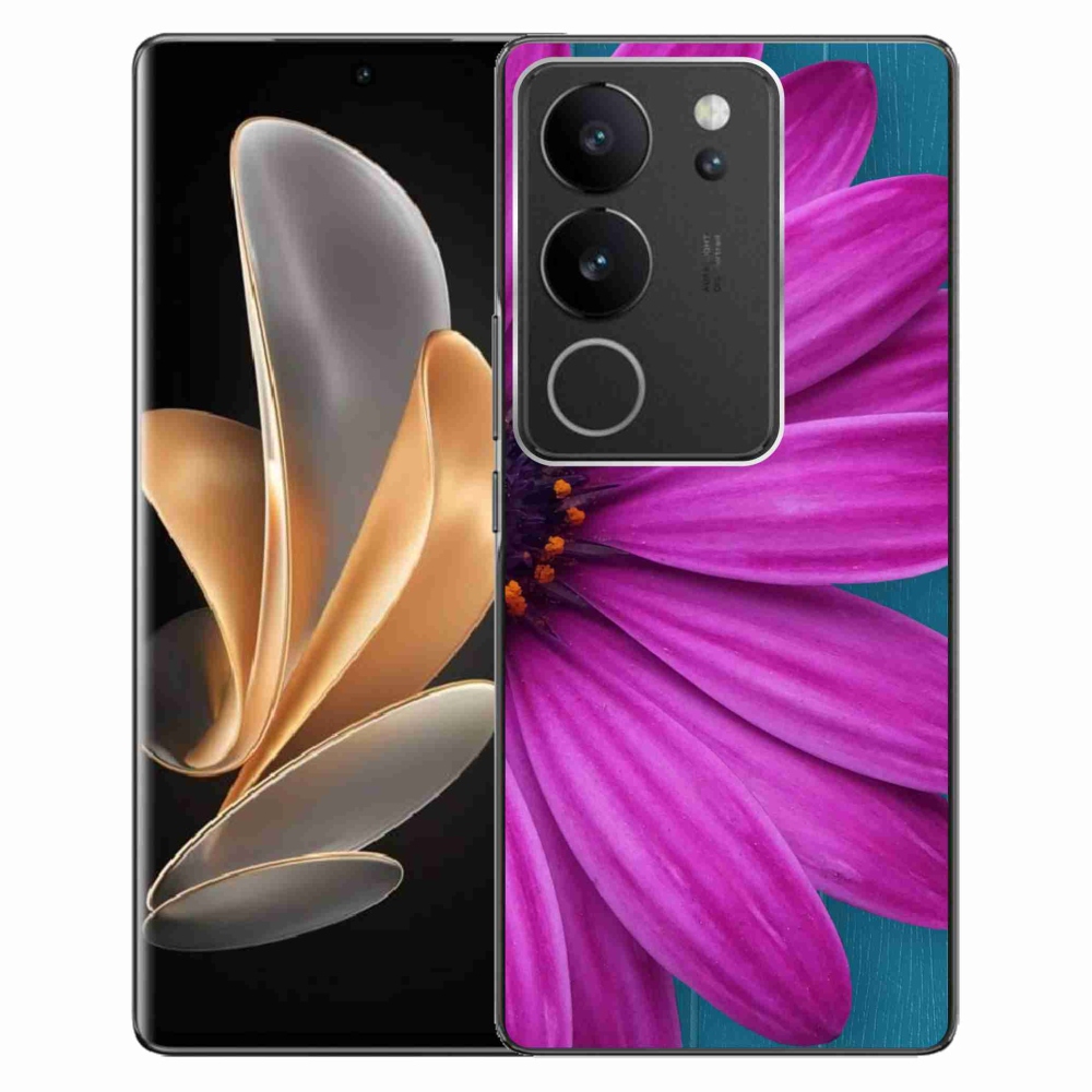 Gelový obal mmCase na Vivo V29 5G - fialová kopretina