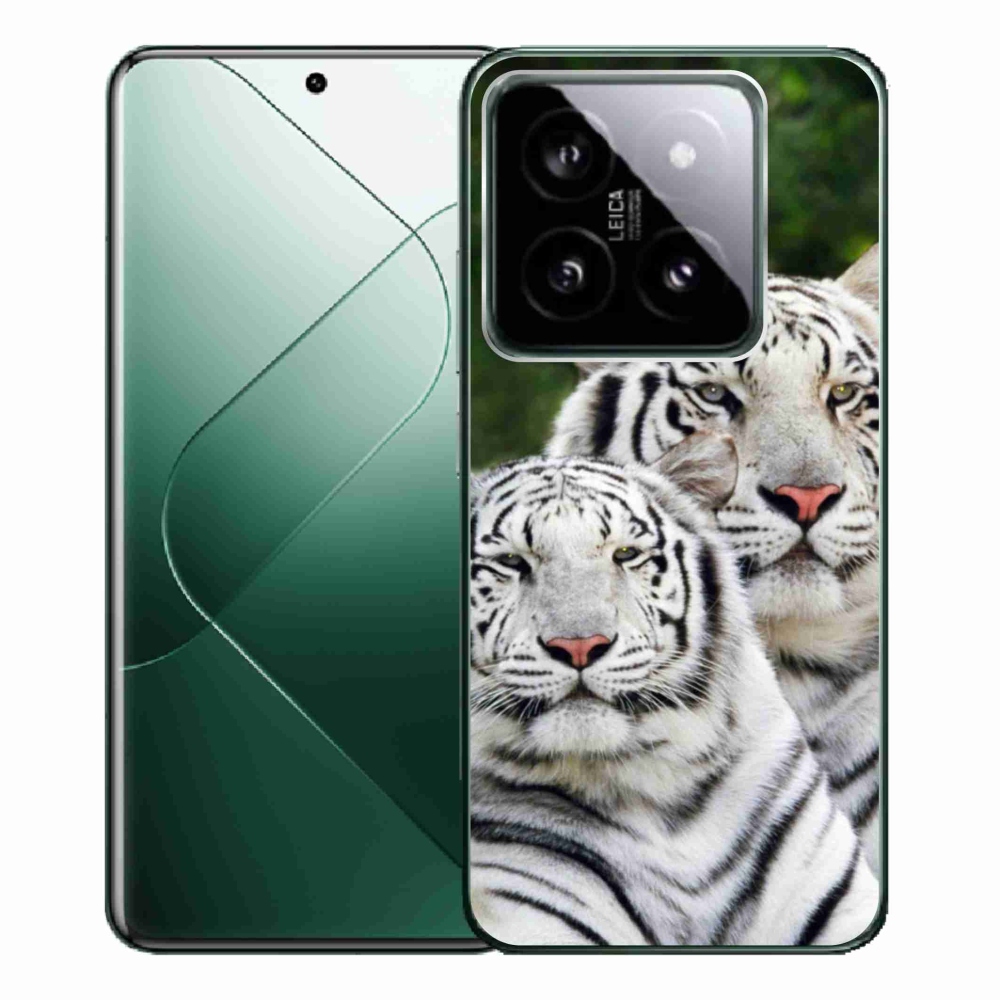 Gelový obal mmCase na Xiaomi 14 Pro - bílí tygři