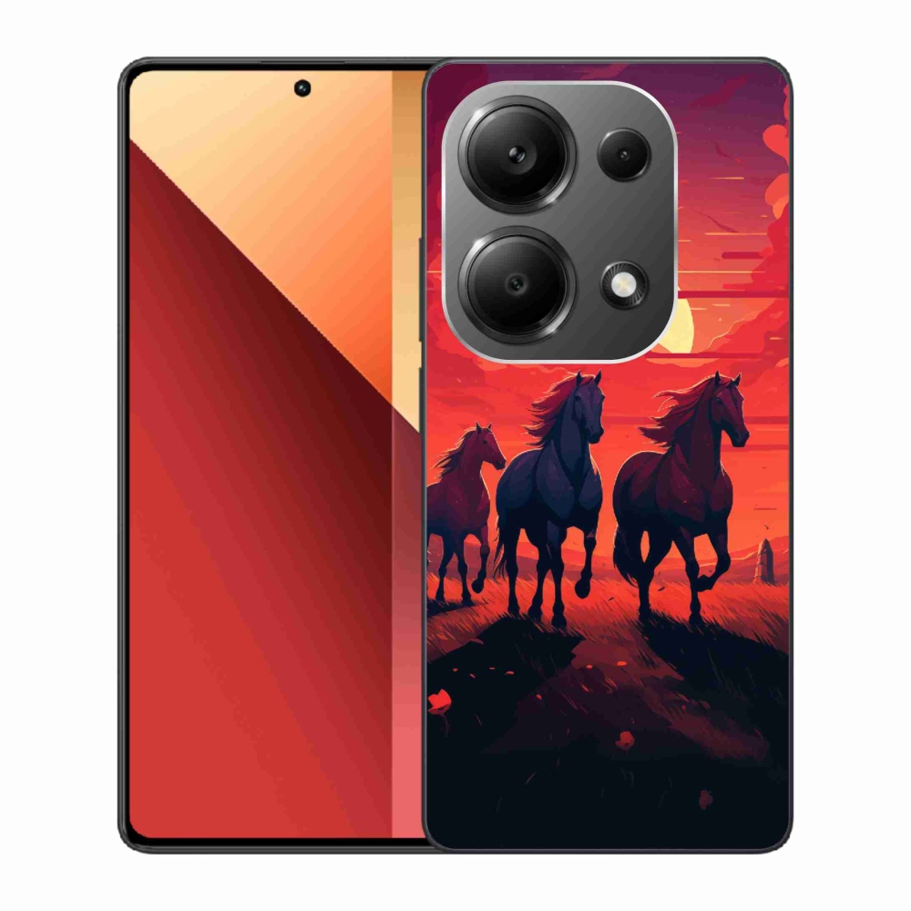 Gelový kryt mmCase na Xiaomi Redmi Note 13 Pro 4G/Poco M6 Pro - koně a západ slunce