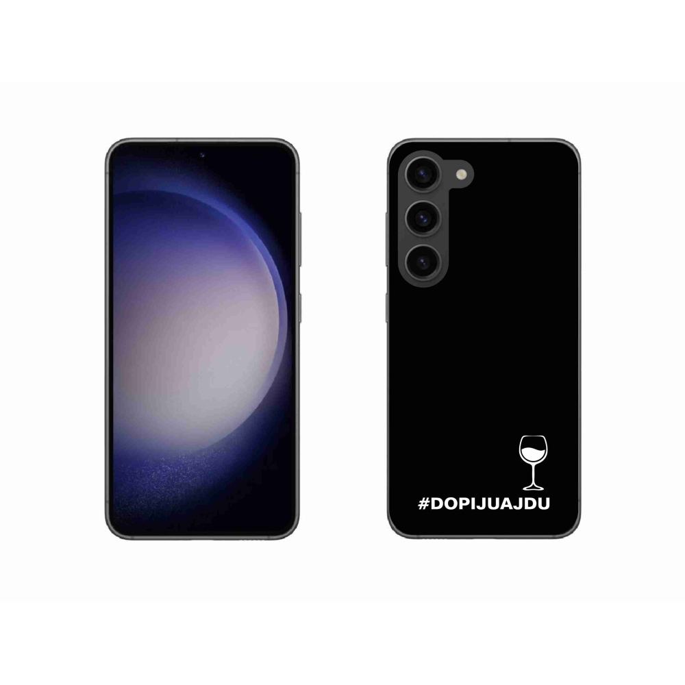 Gelový kryt mmCase na Samsung Galaxy S23 5G - vinný motiv černé pozadí