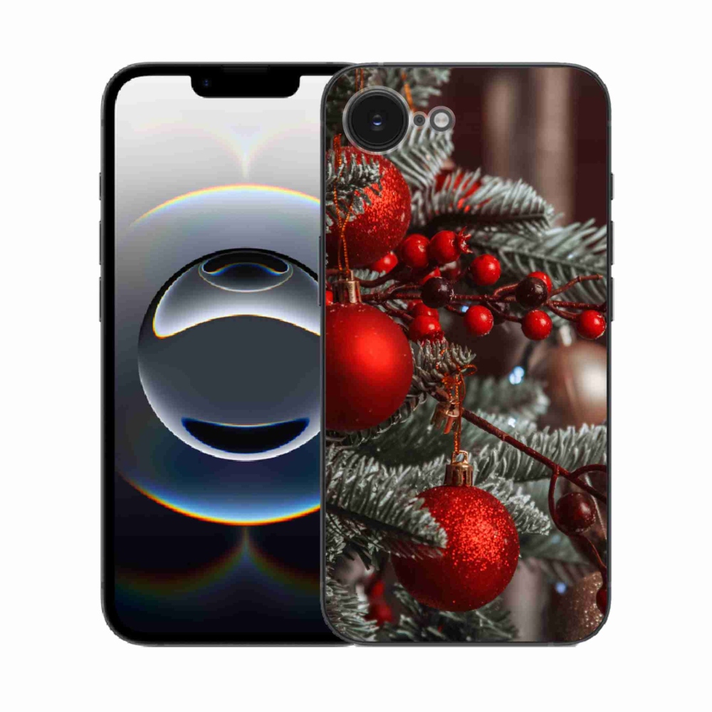 Gelový kryt mmCase na iPhone 16e - vánoční ozdoby 2