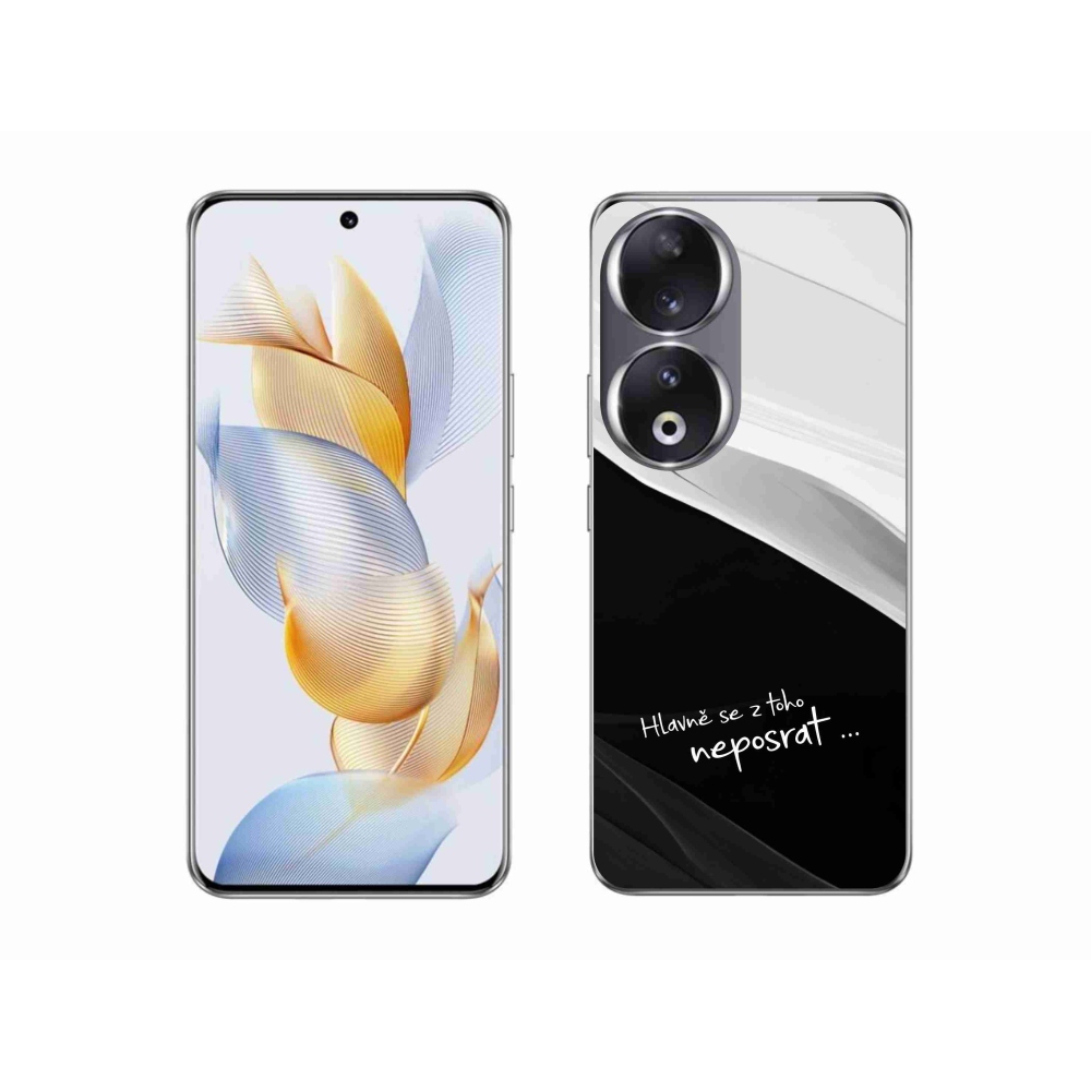 Gelový kryt mmCase na Honor 90 - vtipný text 13 černobílé pozadí