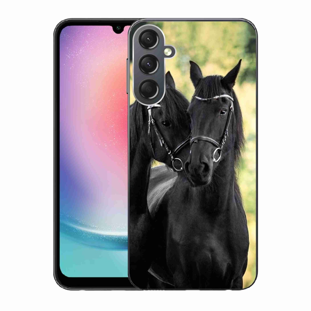 Gelový kryt mmCase na Samsung Galaxy A24 - dva černí koně