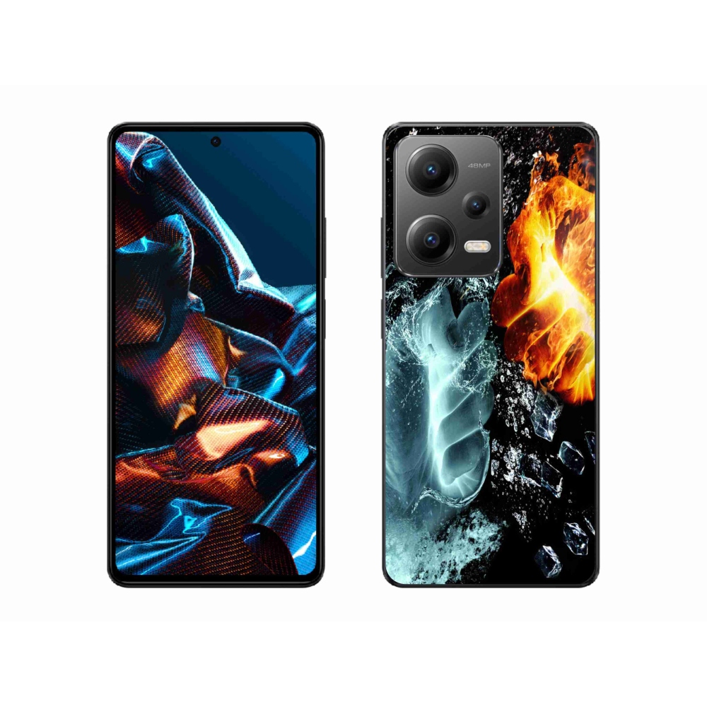 Gelový kryt mmCase na mobil Xiaomi Redmi Note 12 Pro 5G - voda a oheň