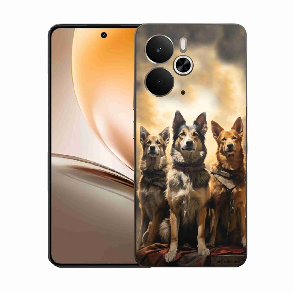 Gelový kryt mmCase na Realme 14 5G - tři psi