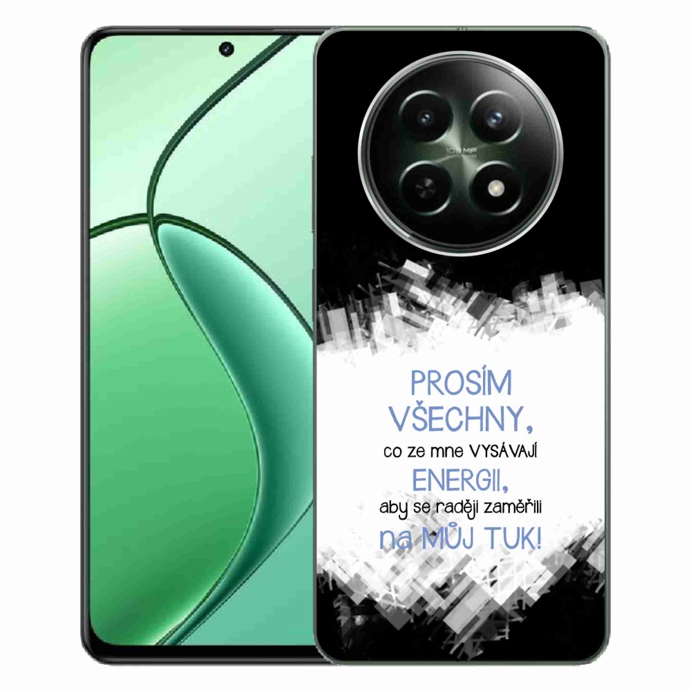 Gelový kryt mmCase na Realme 12 5G/12x 5G - vtipný text 1 modrý