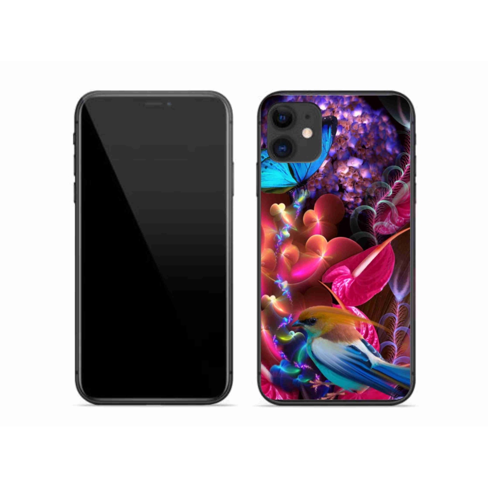 Gelový kryt mmCase na iPhone 11 - barevné květiny