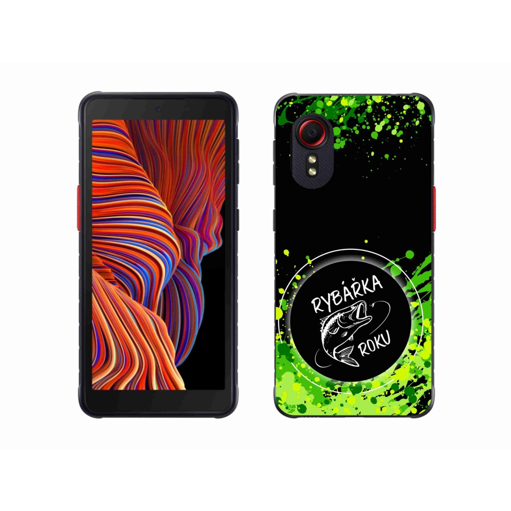 Gelový kryt mmCase na Samsung Galaxy Xcover 5 - rybářka roku černé pozadí