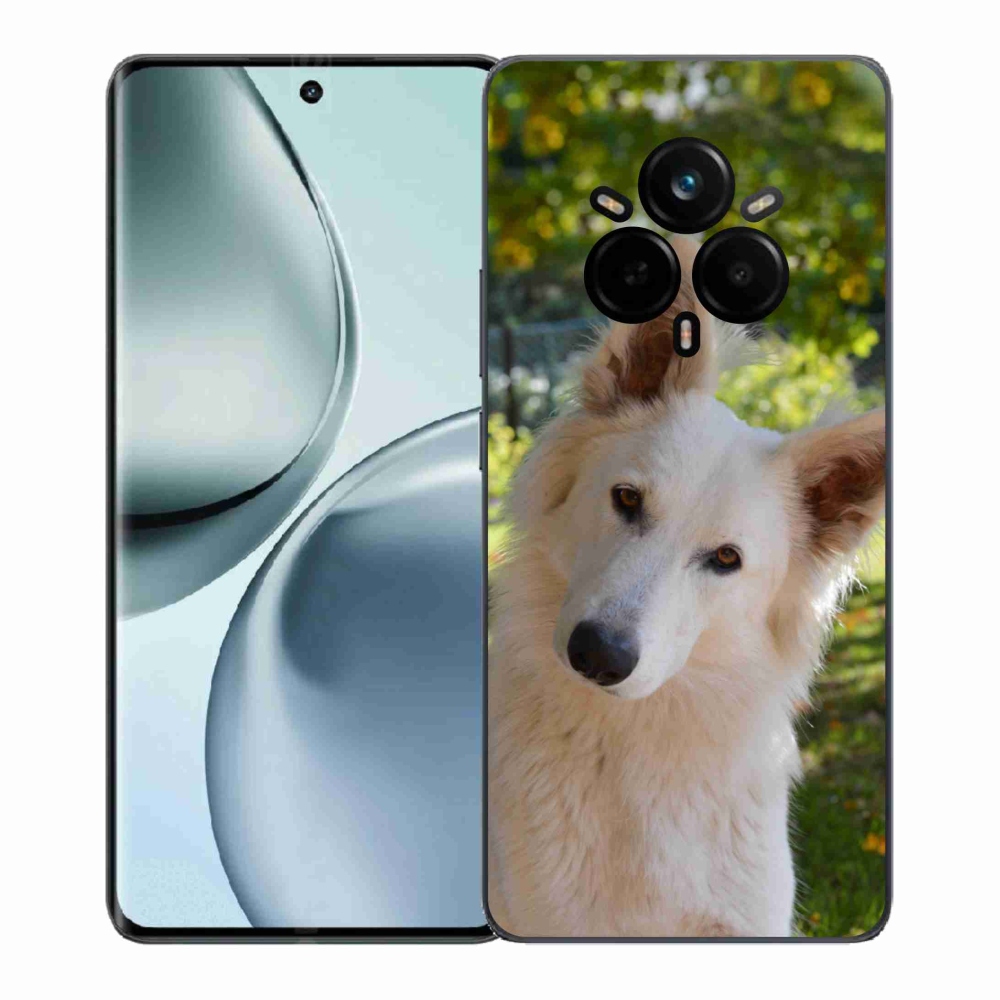Gelový kryt mmCase na Realme 14 Pro+ 5G - bílý švýcarský ovčák 1