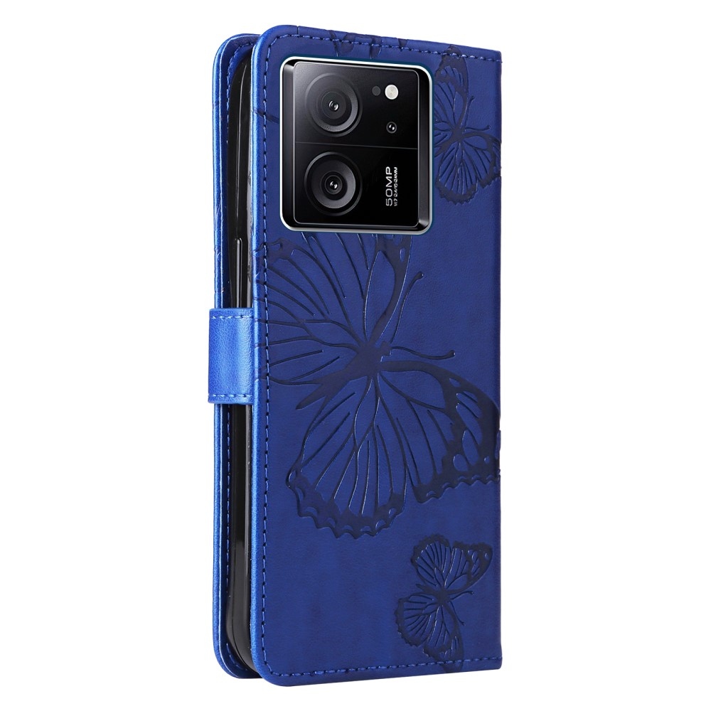 Big butterfly knížkové pouzdro na Xiaomi 13T/13T Pro - modré