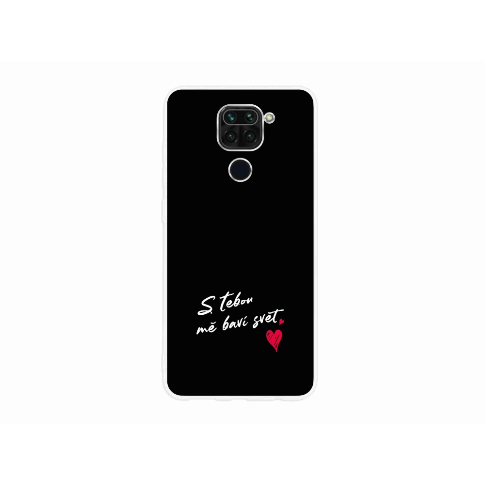 Gelový kryt mmCase na Xiaomi Redmi Note 9 - zamilovaný text 1 černé pozadí