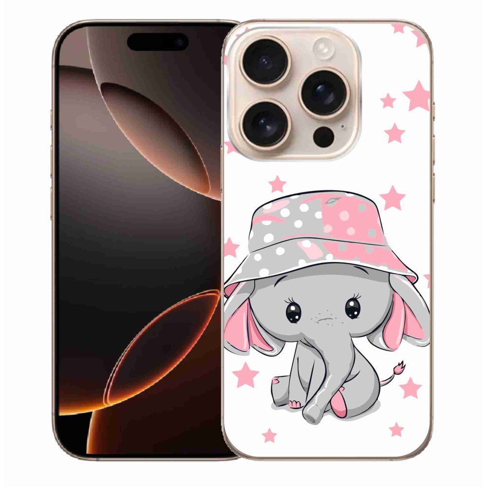 Gelový kryt mmCase na iPhone 16 Pro Max - růžový slon