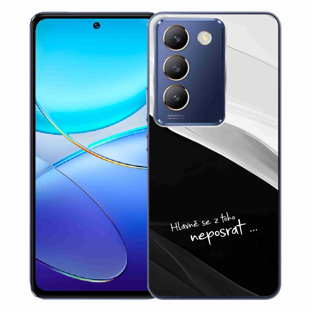Gelový kryt mmCase na Vivo V40 SE 4G/5G - vtipný text 13 černobílé pozadí