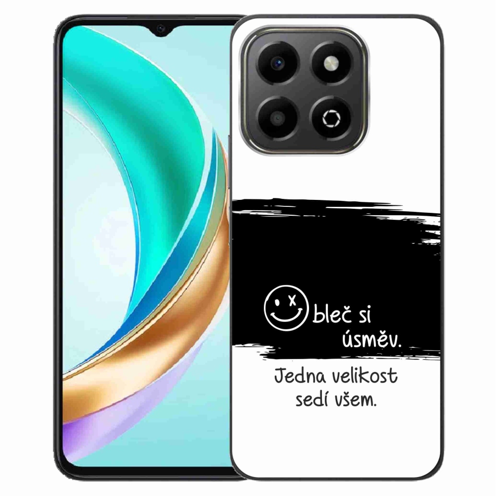 Gelový kryt mmCase na Honor X6b - vtipný text 8 černobílé pozadí
