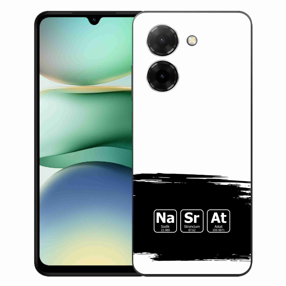 Gelový kryt mmCase na Xiaomi Redmi A5 (171.7x77.8x8.3mm) - chemické prvky černobílé pozadí