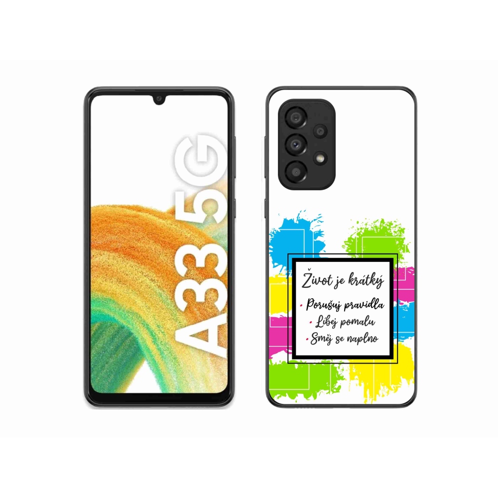 Gelový kryt mmCase na Samsung Galaxy A33 5G - citát 5 bílé pozadí