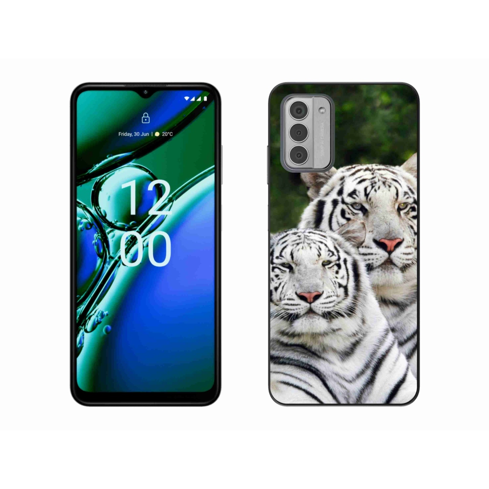 Gelový obal mmCase na Nokia G42 - bílí tygři