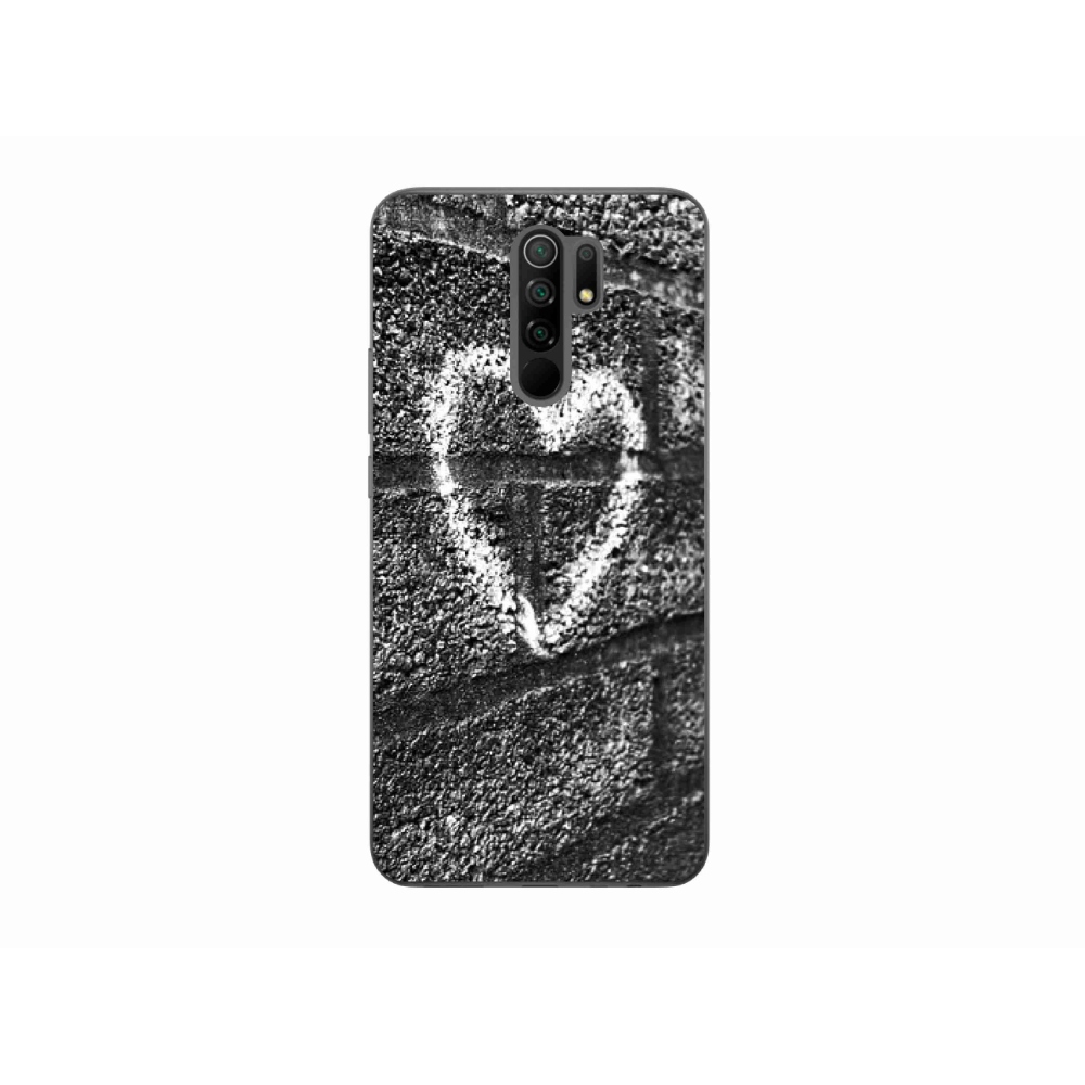 Gelový kryt mmCase na mobil Xiaomi Redmi 9 - srdce na zdi