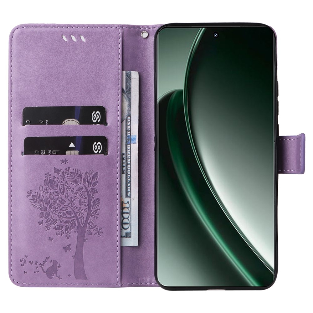Tree knížkové pouzdro na Realme GT 6 5G/GT 6T 5G - světlefialové