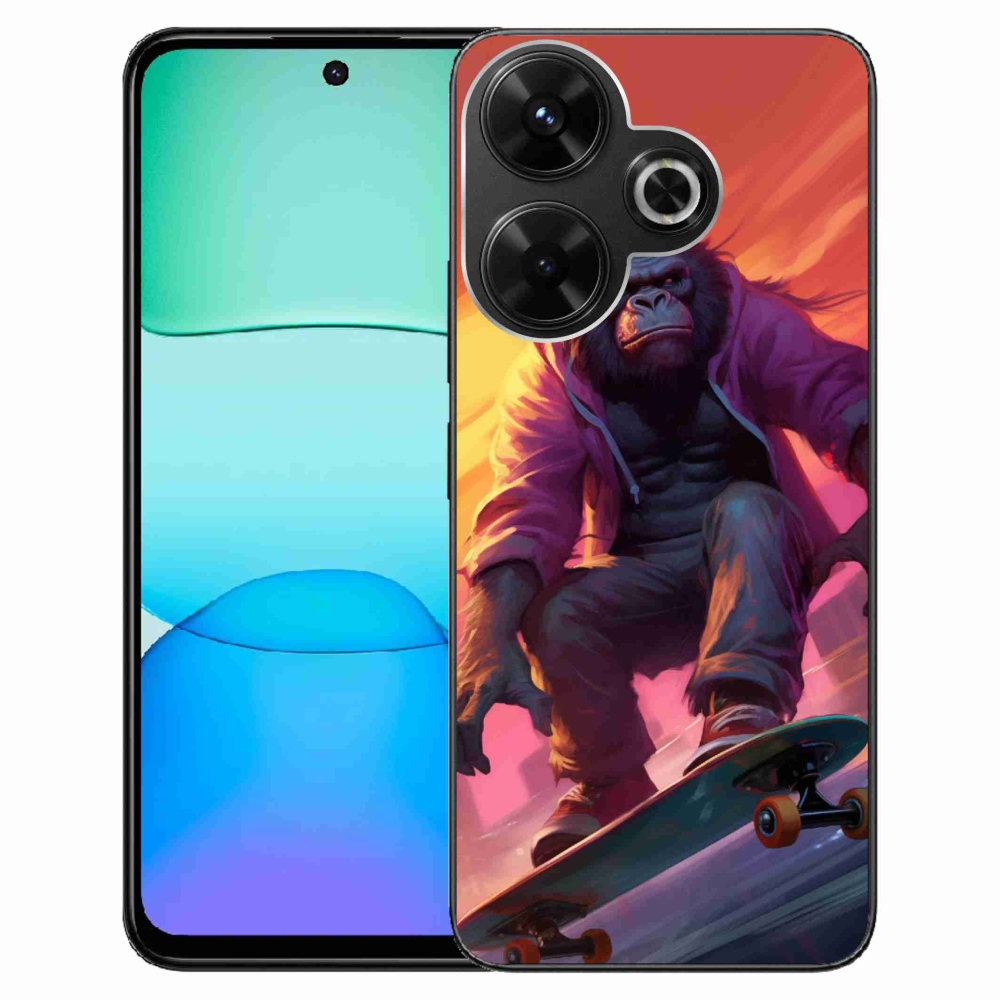 Gelový kryt mmCase na Xiaomi Redmi 13 4G/Poco M6 4G - gorila na skateboardu