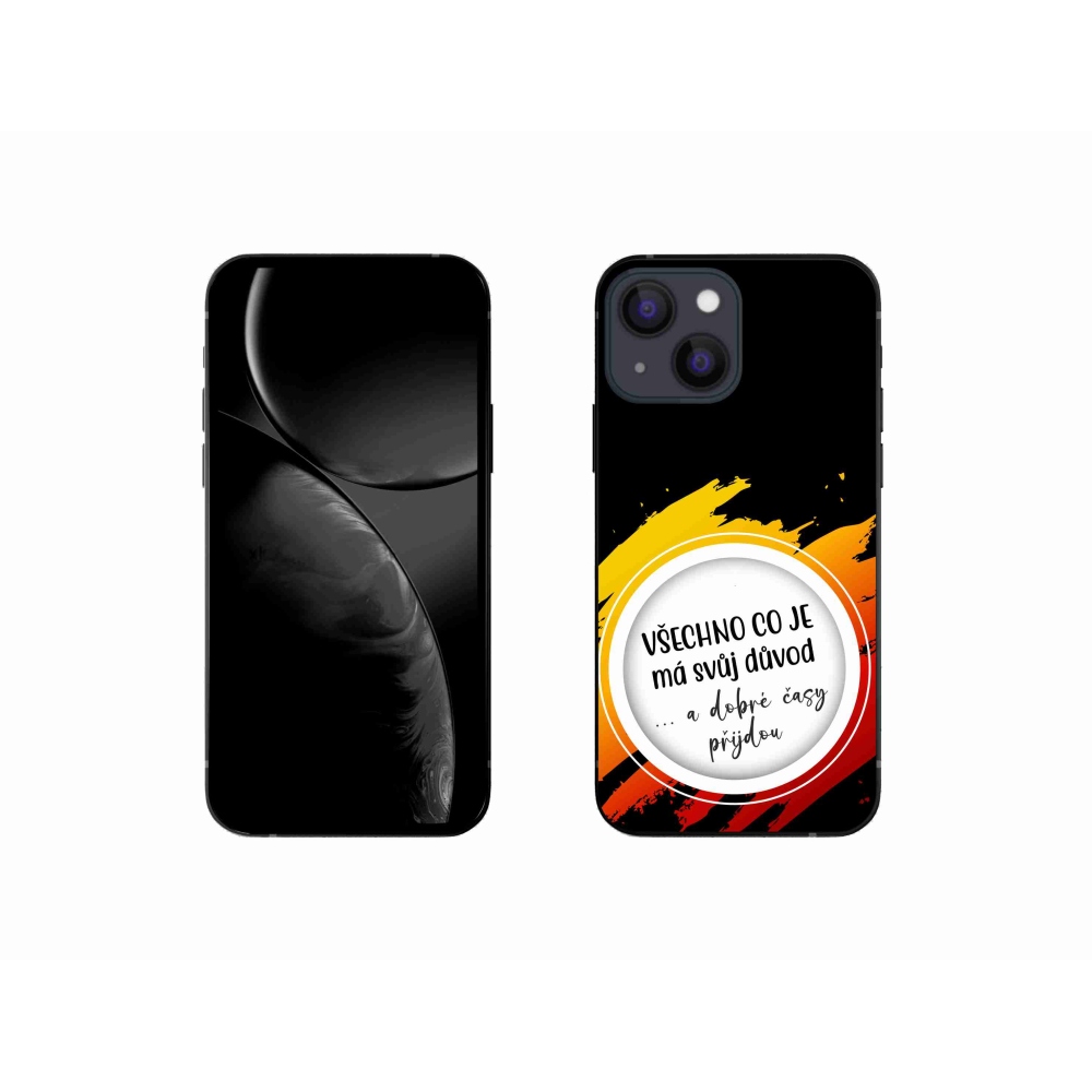 Gelový kryt mmCase na iPhone 13 mini 5.4 - citát 3 černé pozadí
