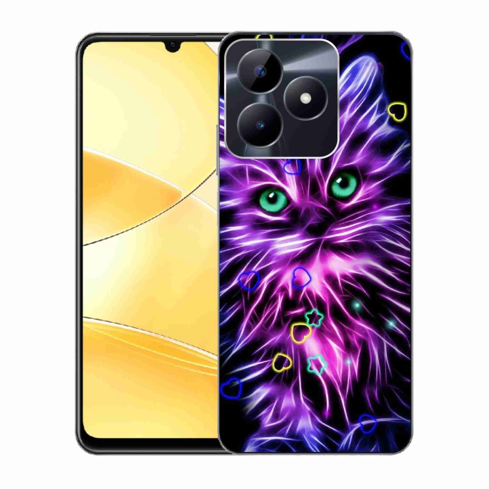 Gelový kryt mmCase na Realme C51/C53 - abstraktní kočka