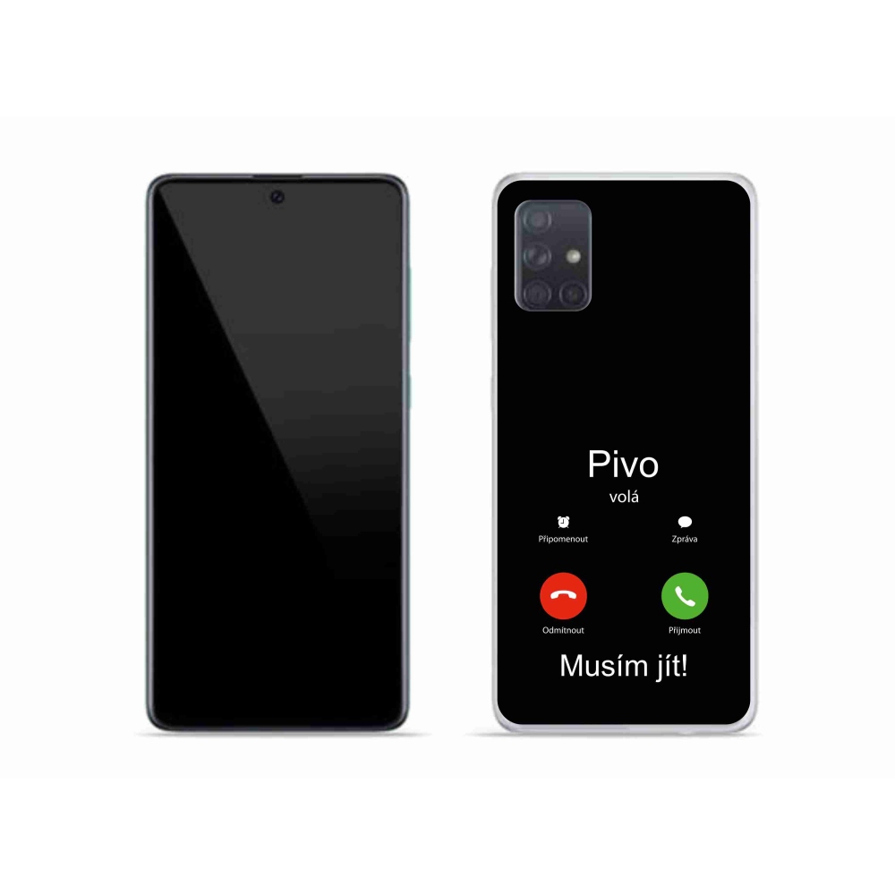 Gelový kryt mmCase na Samsung Galaxy A51 - pivo volá černé pozadí