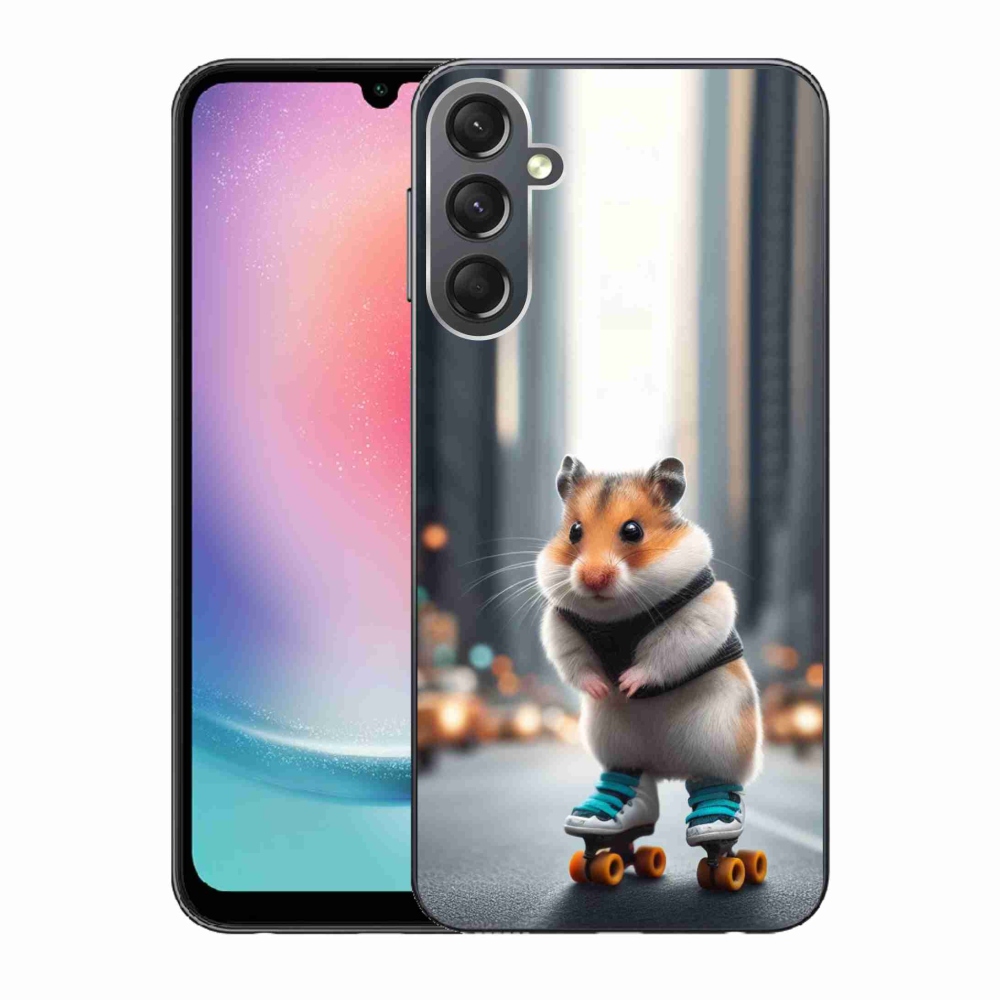 Gelový kryt mmCase na Samsung Galaxy A24 - křeček na bruslích