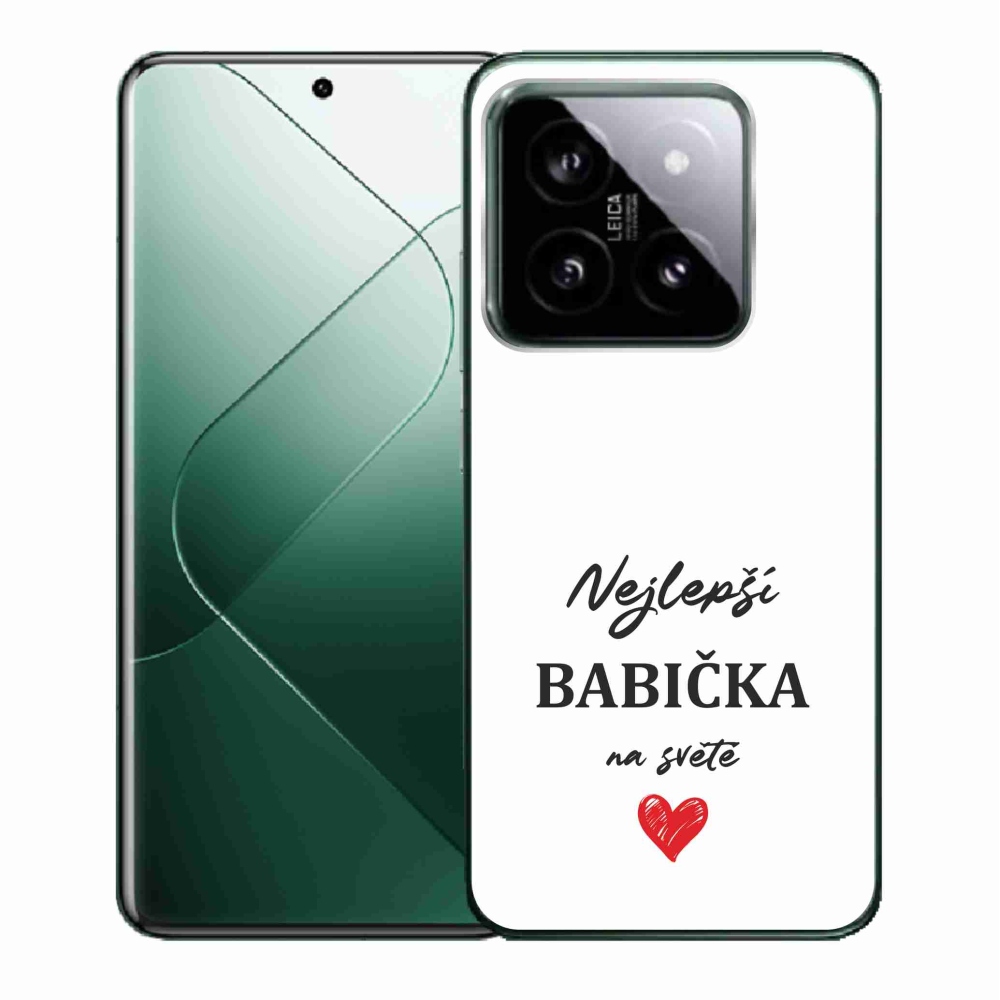 Gelový kryt mmCase na Xiaomi 14 - nejlepší babička 1 bílé pozadí