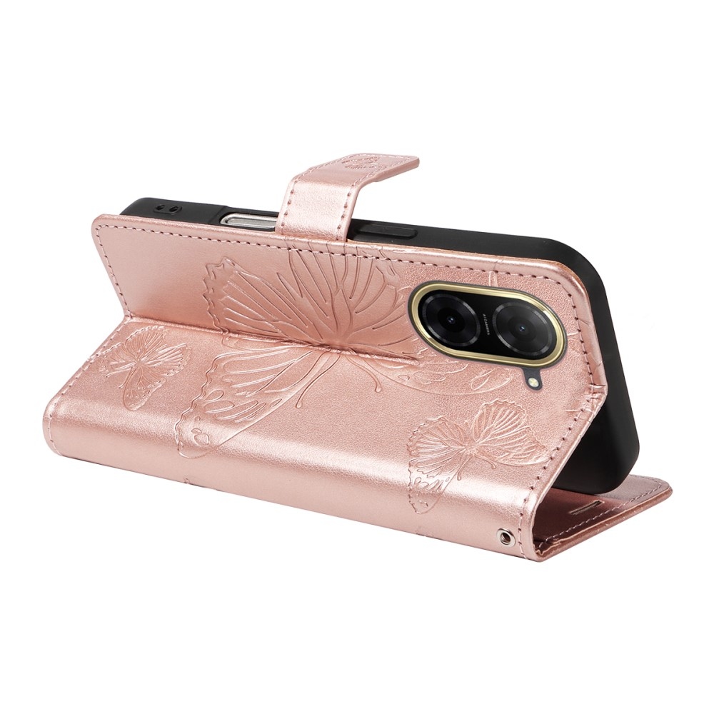 Big Butterfly knížkové pouzdro na Xiaomi Redmi A5 (171.7x77.8x8.3mm) - růžovozlaté