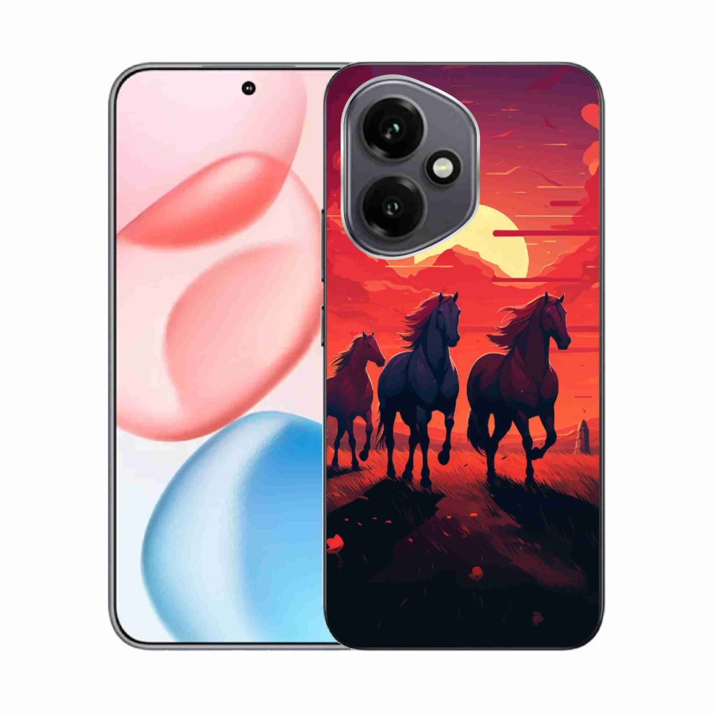 Gelový kryt mmCase na Honor 400 - koně a západ slunce