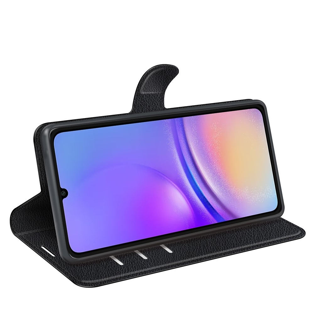 Litchi knížkové pouzdro na Samsung Galaxy A06 4G - černé